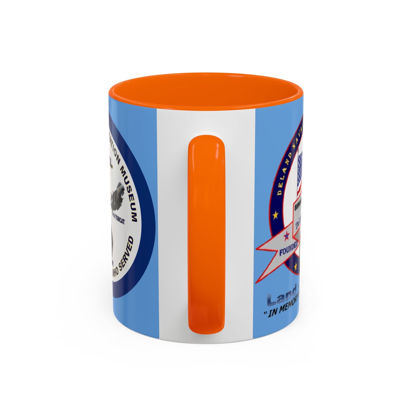 DNASM 2-sided, Founding & Student Art w/Navy Ring Light Blue Accent Mug by theGreenDragonTavern.shop