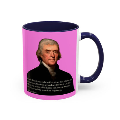 We hold these truths to be self-evident Pink Accent Mug by theGreenDragonTavern.shop