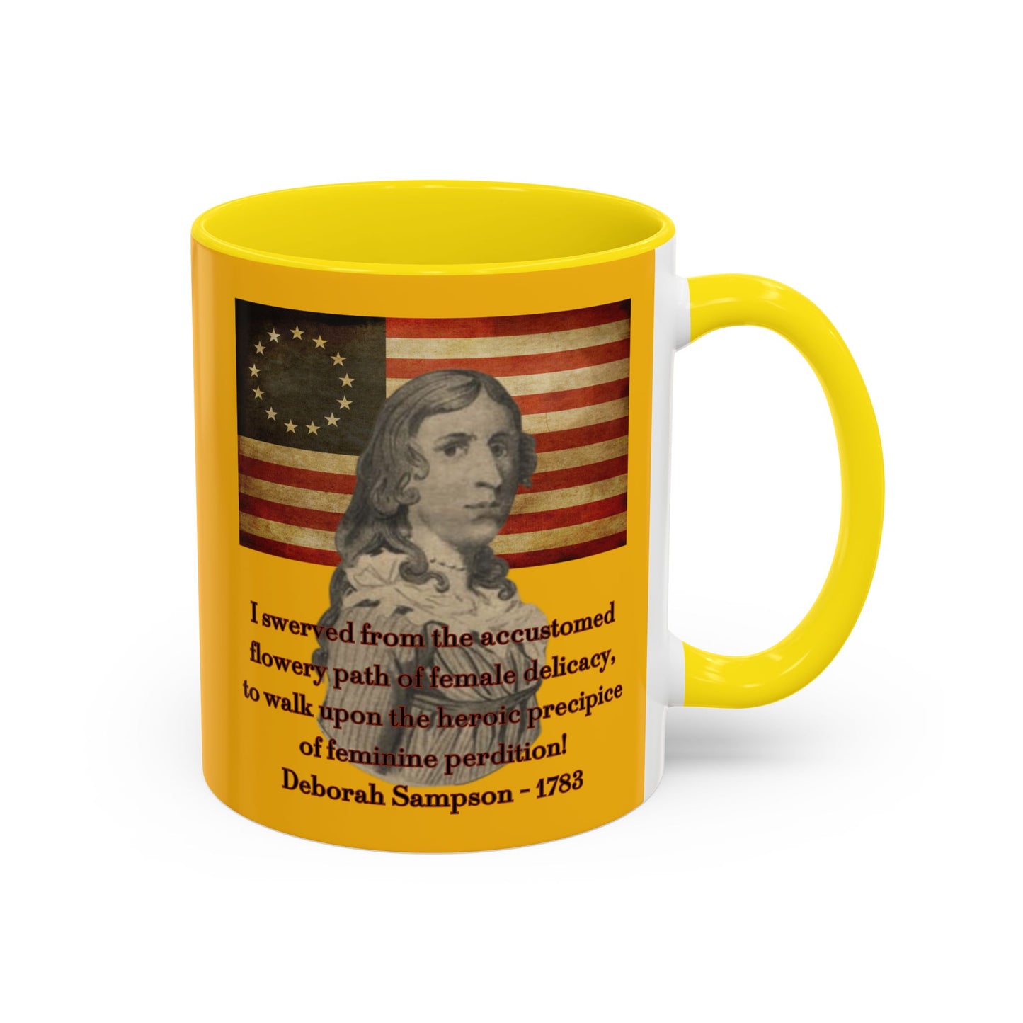 Deborah Sampson, America's Mulan Yellow Accent Mug by theGreenDragonTavern.shop