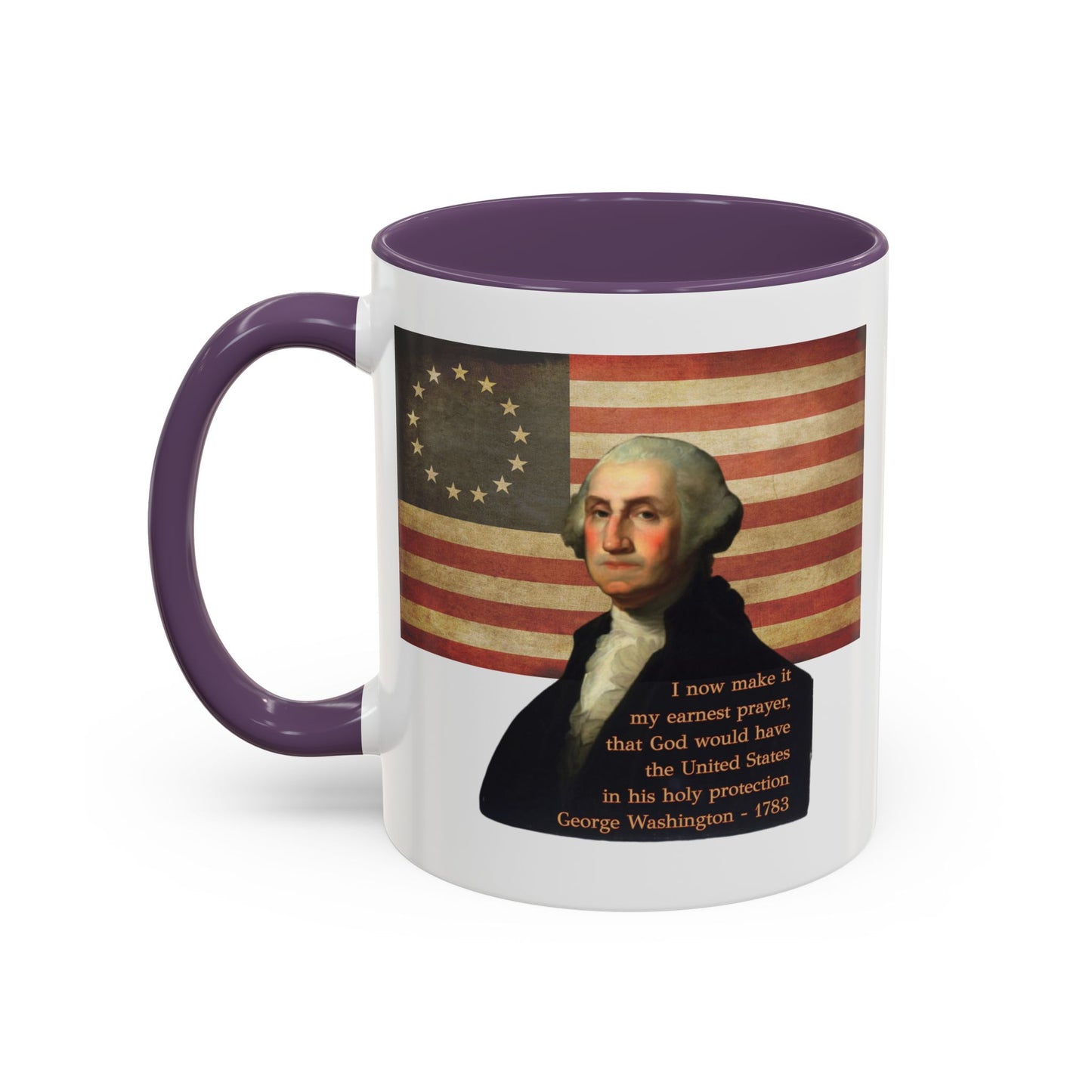 Washington's Earnest Prayer White Accent Mug by theGreenDragonTavern.shop