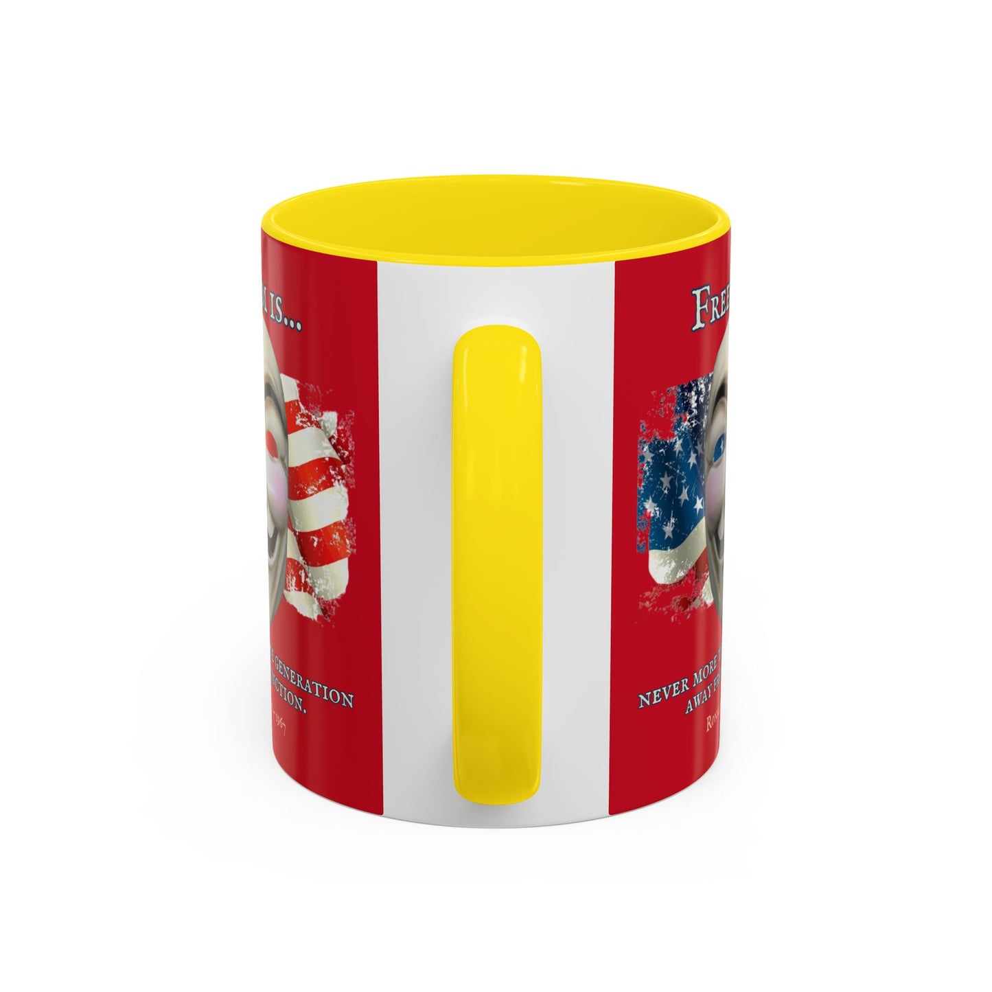 Ronald Reagan Freedom Vendetta Red Accent Mug by theGreenDragonTavern.shop