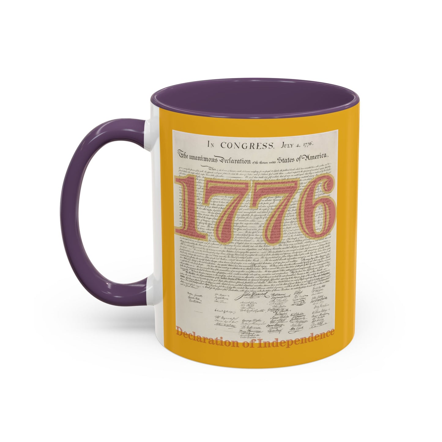 Declaration of Independence Yellow Accent Mug by theGreenDragonTavern.shop