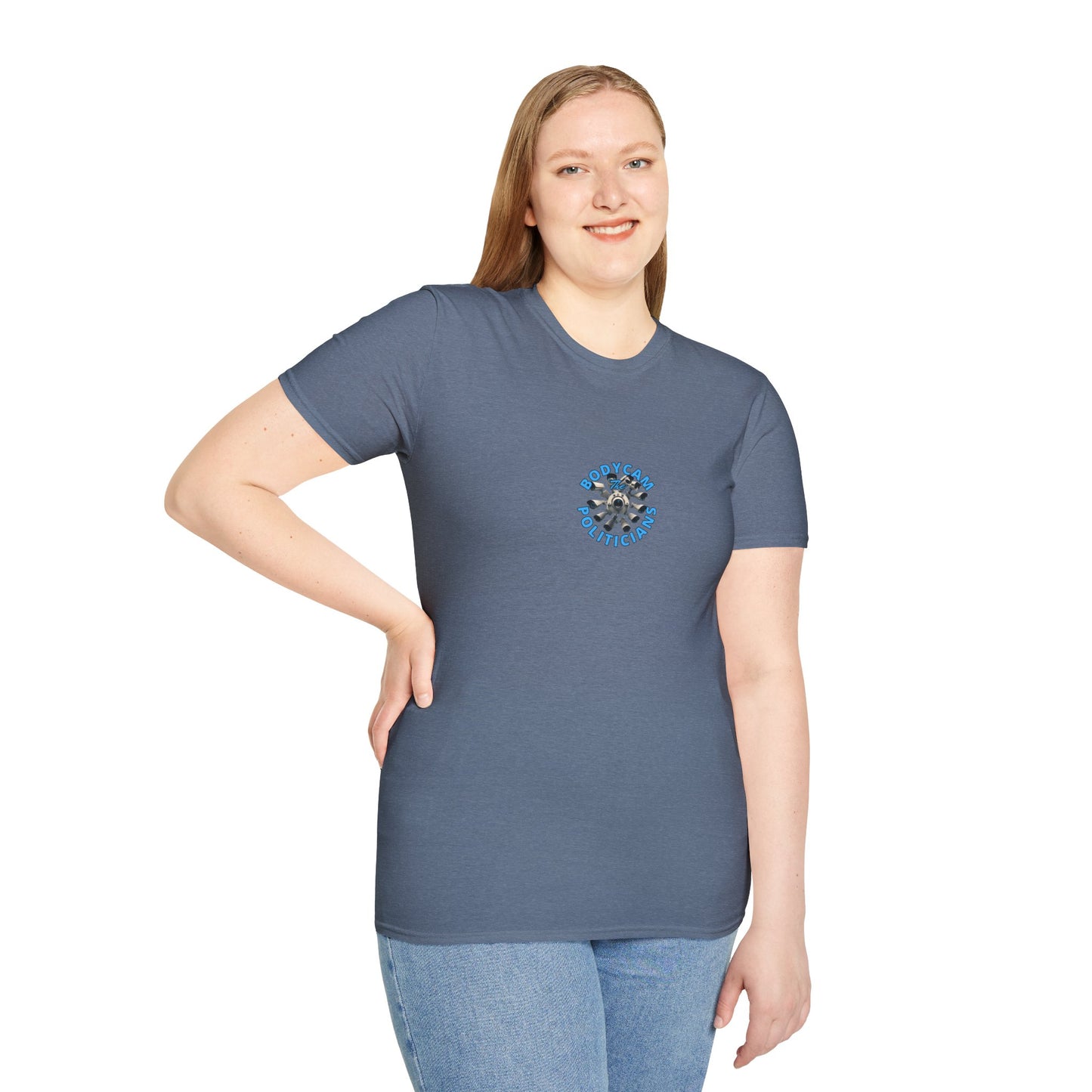 2-sided, Bodycam the Politicians Cameras Dark colors Unisex T-Shirt by theGreenDragonTavern.shop