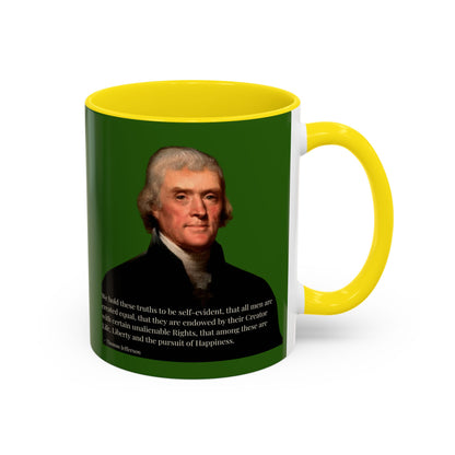 We hold these truths to be self-evident Dark Green Accent Mug by theGreenDragonTavern.shop