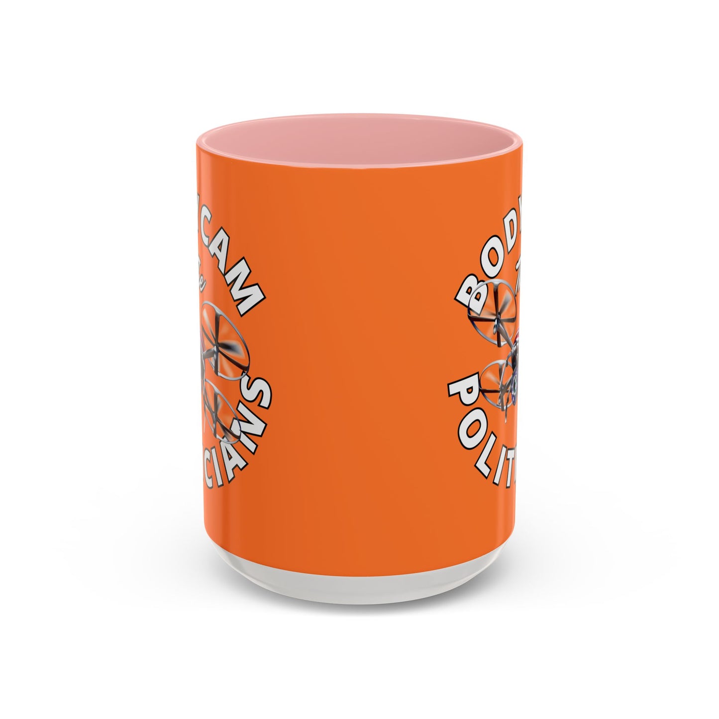 Bodycam the Politicians Drone Orange Accent Mug by theGreenDragonTavern.shop
