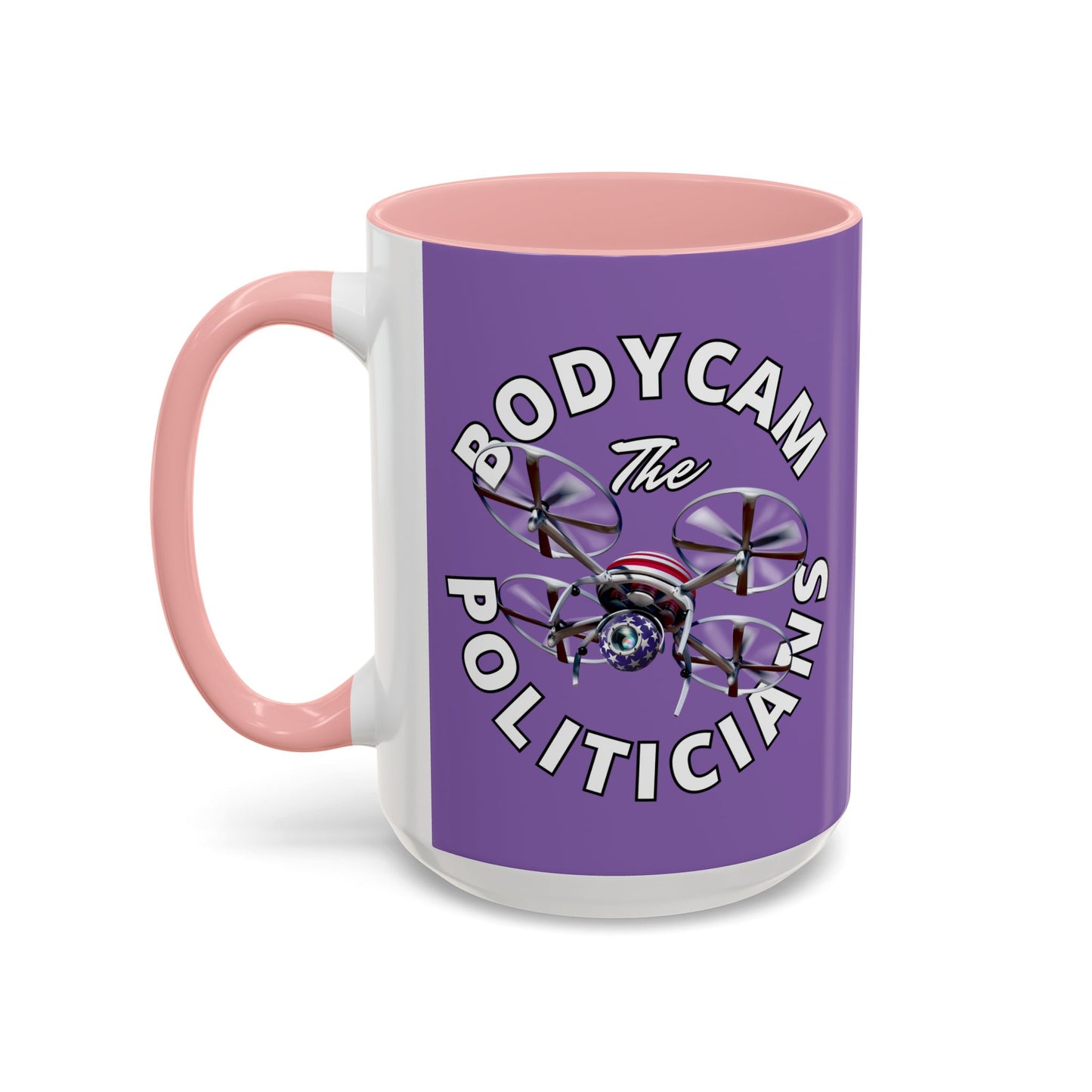 Bodycam the Politicians Drone Light Purple Accent Mug by theGreenDragonTavern.shop