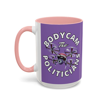 Bodycam the Politicians Drone Light Purple Accent Mug by theGreenDragonTavern.shop