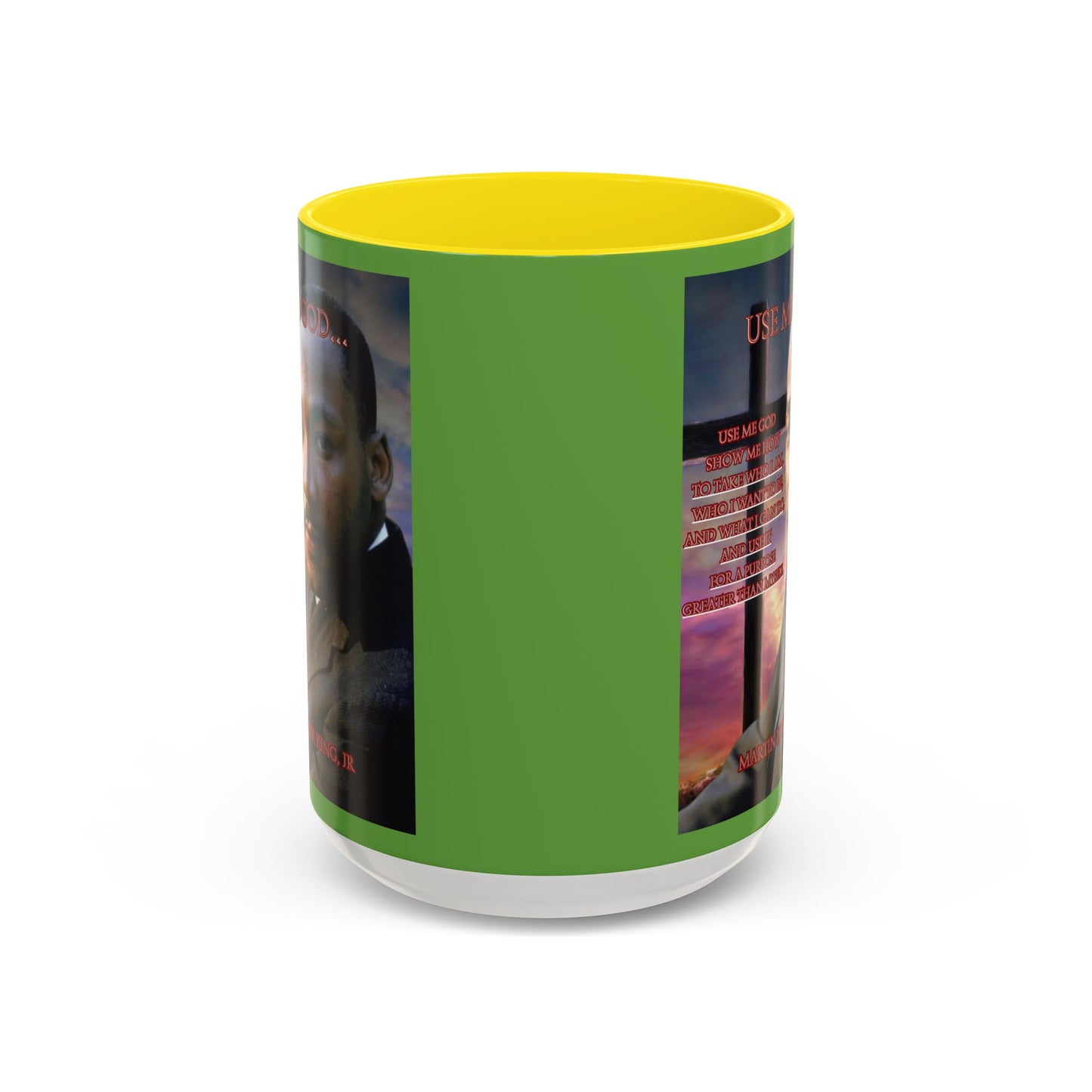 Use Me God, MLK Jr Green Accent Mug by theGreenDragonTavern.shop