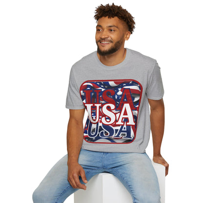 Red WHITE and Blue USA Patriot Light colors Unisex T-Shirt by theGreenDragonTavern.shop