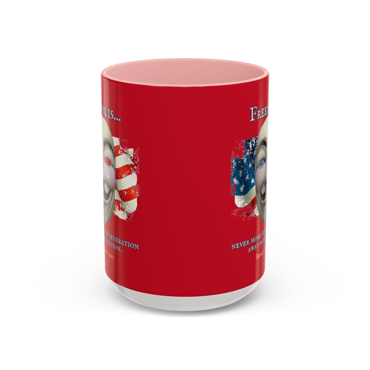 Ronald Reagan Freedom Vendetta Red Accent Mug by theGreenDragonTavern.shop