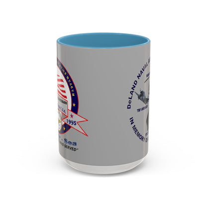 DNASM 2-sided, Founding & Student Art Light Grey Accent Mug by theGreenDragonTavern.shop