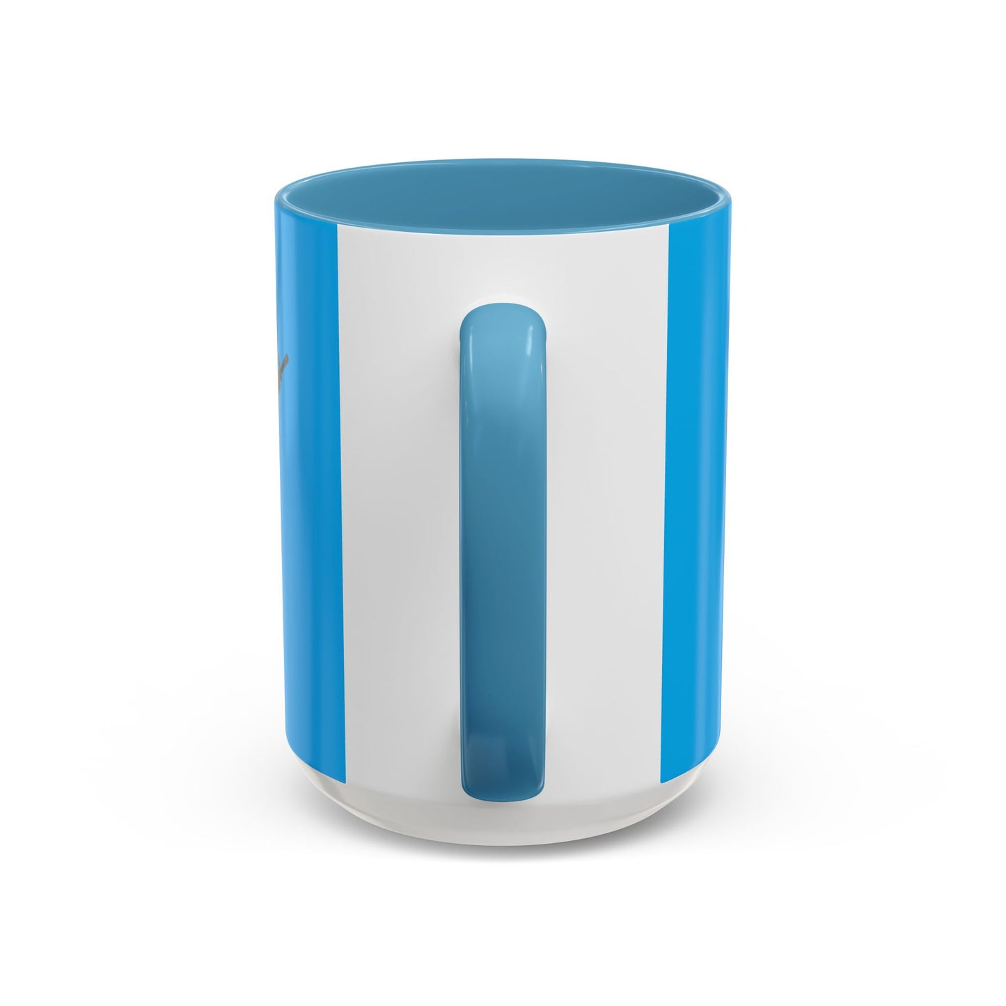 Hula Girl Packin' Heat Light Blue Accent Mug by theGreenDragonTavern.shop