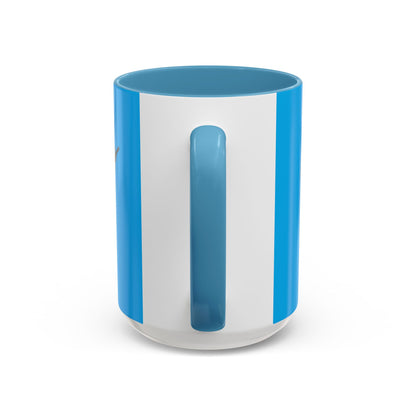 Hula Girl Packin' Heat Light Blue Accent Mug by theGreenDragonTavern.shop
