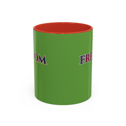 Freedom, Green Accent Mug by theGreenDragonTavern.shop