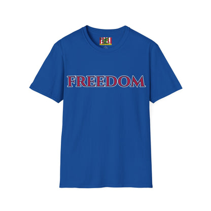 Freedom, Red font, Dark colors Unisex T-Shirt by theGreenDragonTavern.shop