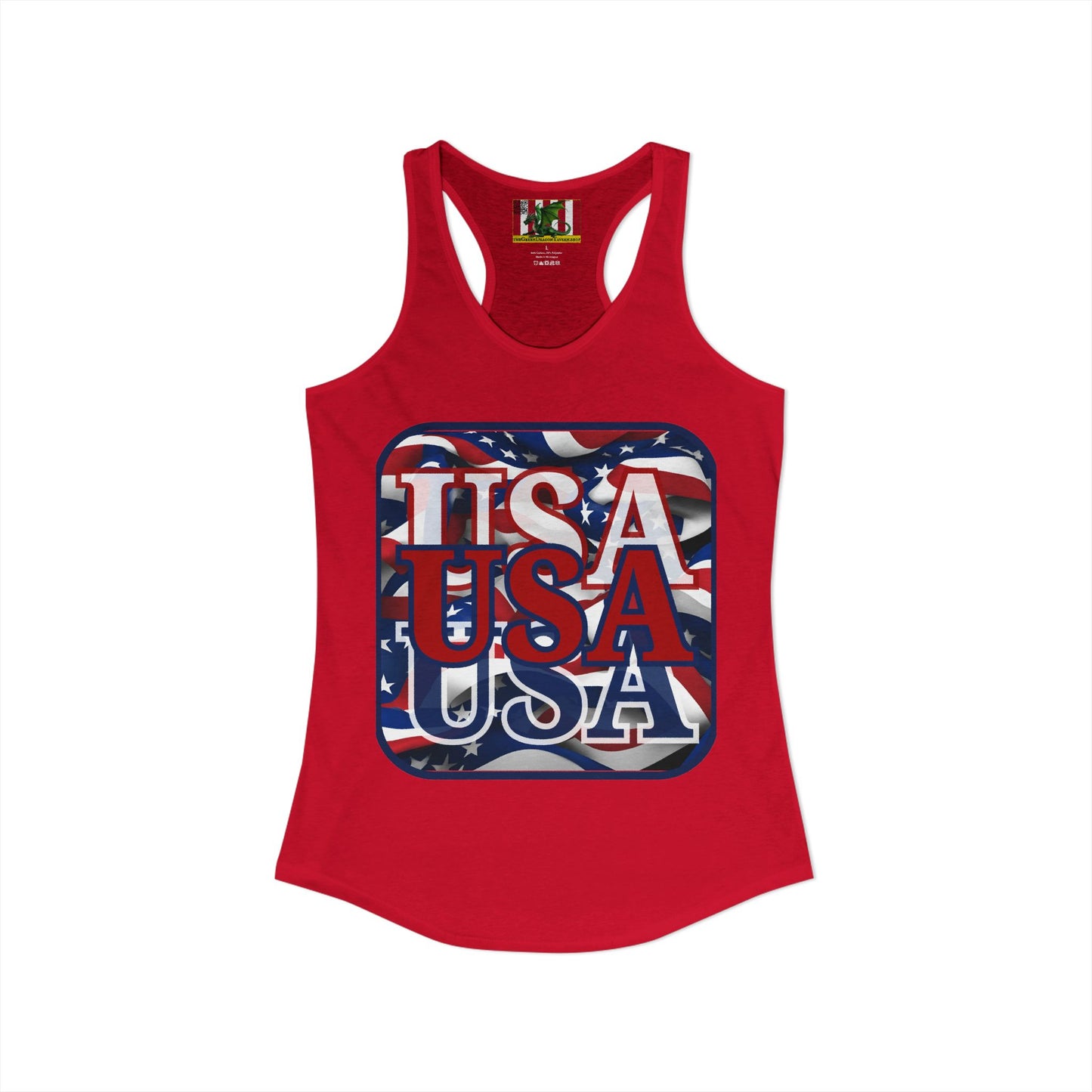 RED White and Blue USA Patriot Women's Racerback Tank Top by theGreenDragonTavern.shop