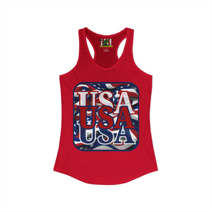 RED White and Blue USA Patriot Women's Racerback Tank Top by theGreenDragonTavern.shop