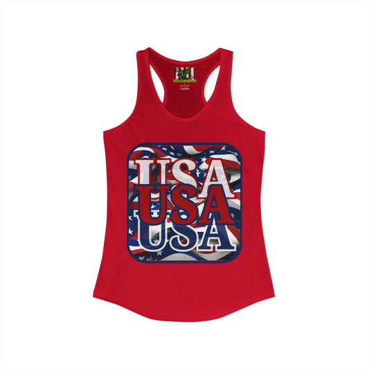 RED White and Blue USA Patriot Women's Racerback Tank Top by theGreenDragonTavern.shop