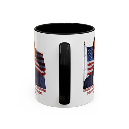 Charlie Kirk, Healthy Debate White Accent Mug by theGreenDragonTavern.shop
