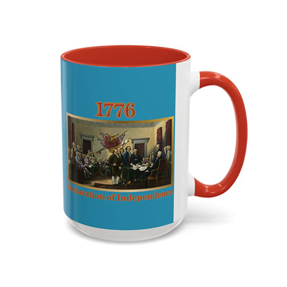 Declaration of Independence Turquoise Accent Mug by theGreenDragonTavern.shop
