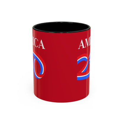 America 250 Red Accent Mug by theGreenDragonTavern.shop