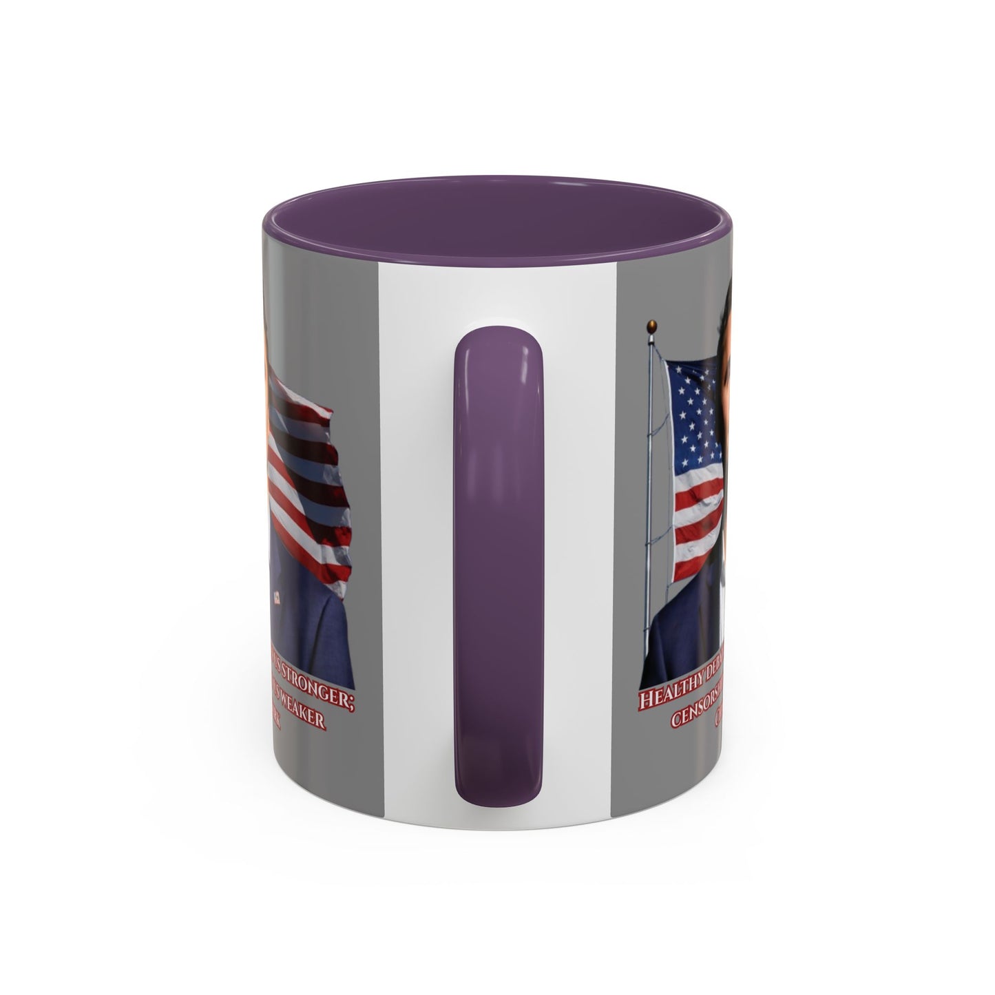 Charlie Kirk, Healthy Debate Grey Accent Mug by theGreenDragonTavern.shop
