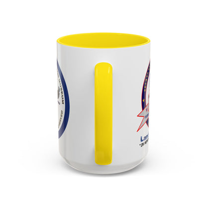 DNASM 2-sided, Founding & Student Art w/Navy Ring White Accent Mug by theGreenDragonTavern.shop