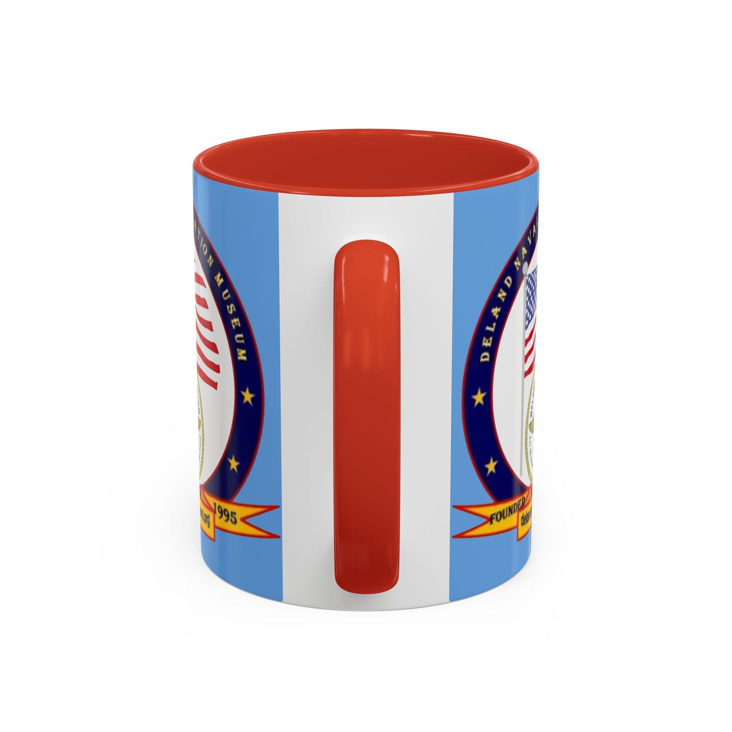 DeLand Naval Air Station Museum Light Blue Accent Mug by theGreenDragonTavern.shop
