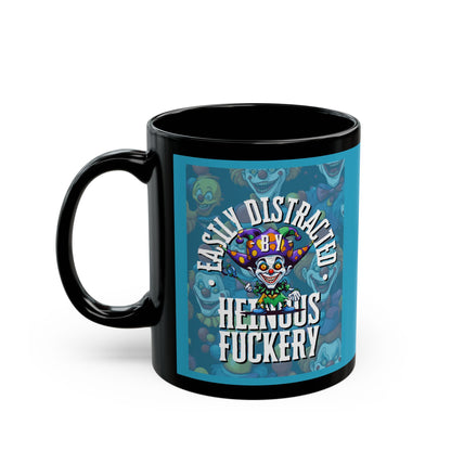 Easily Distracted by Heinous Fuckery Little Jinx Turquoise Mug by theGreenDragonTavern.shop