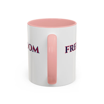 Freedom, White Accent Mug by theGreenDragonTavern.shop