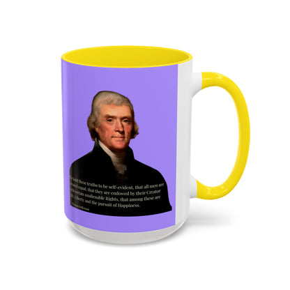 We hold these truths to be self-evident Light Purple Accent Mug by theGreenDragonTavern.shop