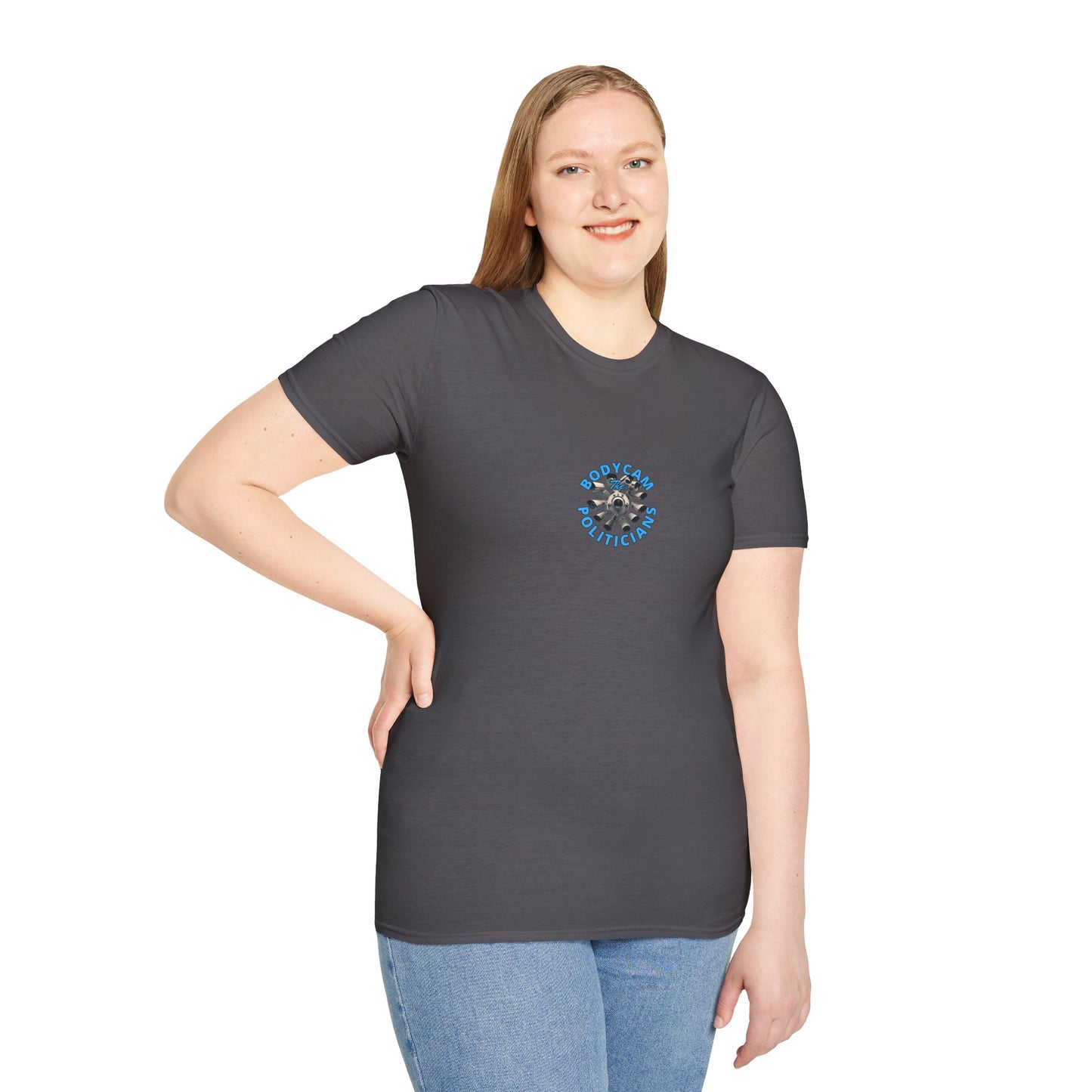 2-sided, Bodycam the Politicians Cameras Dark colors Unisex T-Shirt by theGreenDragonTavern.shop