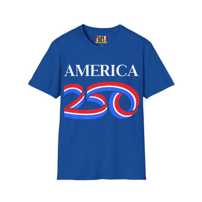 America 250 White font, Dark colors, Unisex T-Shirt by theGreenDragonTavern.shop
