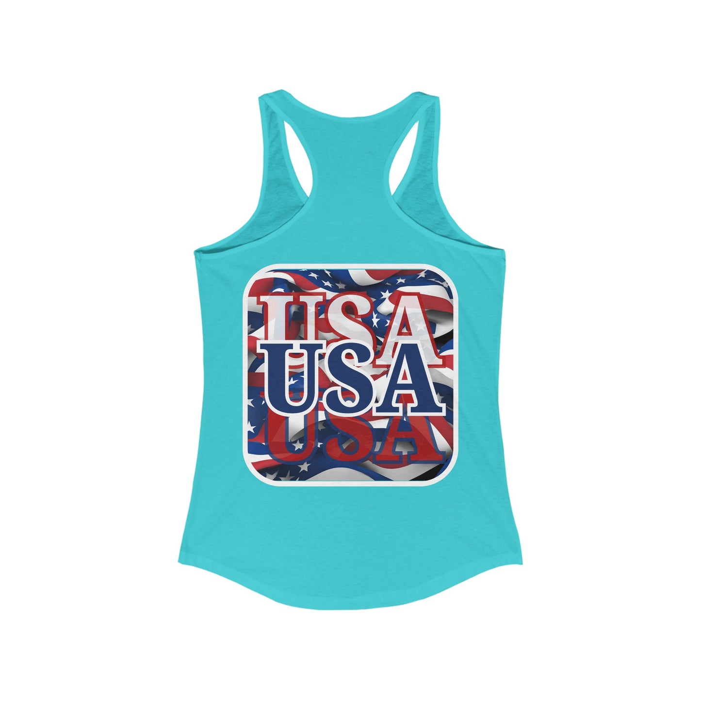 2-sided, Red White and BLUE USA Patriot Women's Racerback Tank Top by theGreenDragonTavern.shop