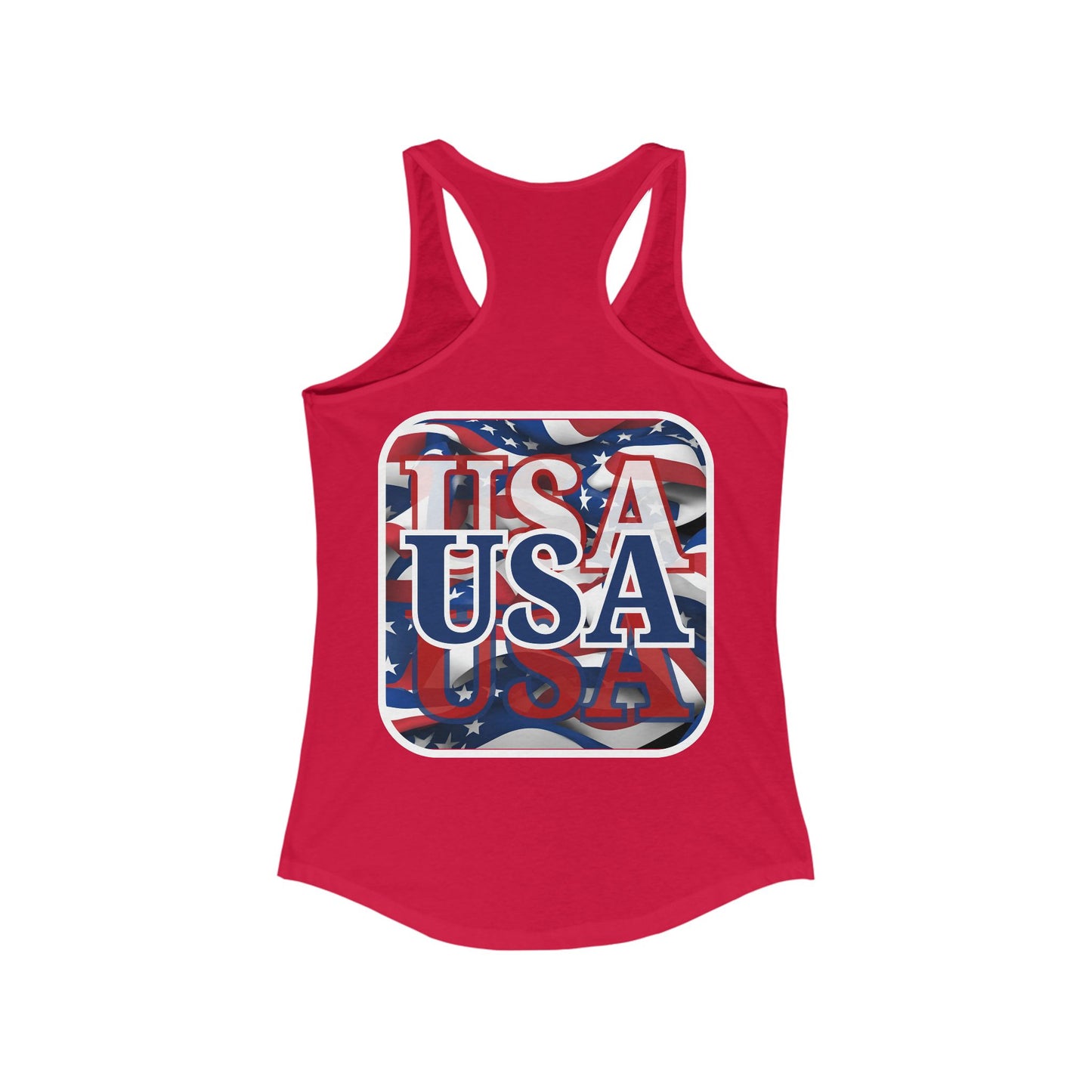 2-sided, Red White and BLUE USA Patriot Women's Racerback Tank Top by theGreenDragonTavern.shop