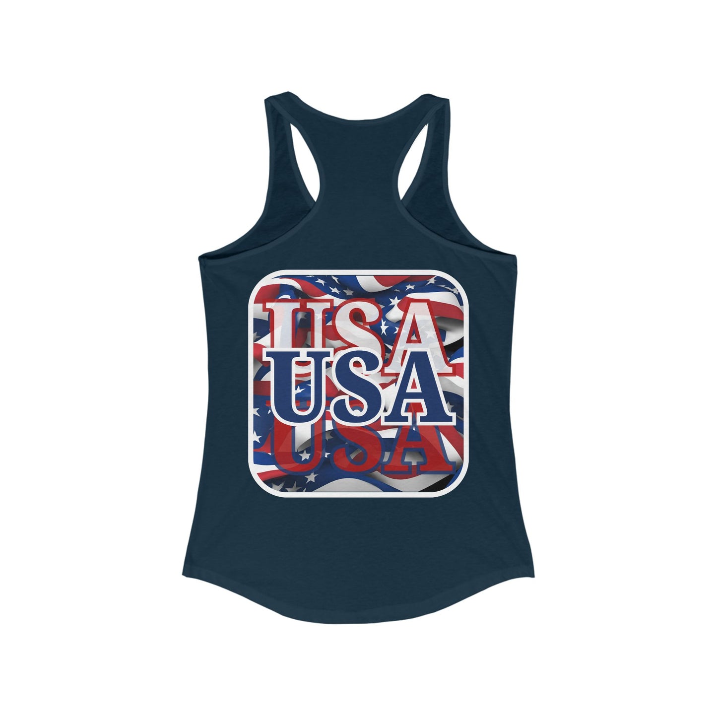 2-sided, Red White and BLUE USA Patriot Women's Racerback Tank Top by theGreenDragonTavern.shop
