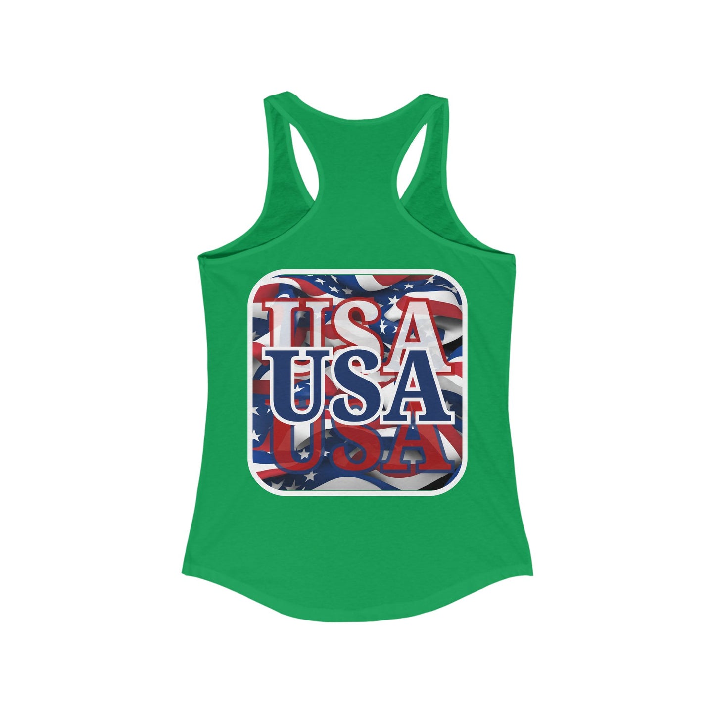 2-sided, Red White and BLUE USA Patriot Women's Racerback Tank Top by theGreenDragonTavern.shop