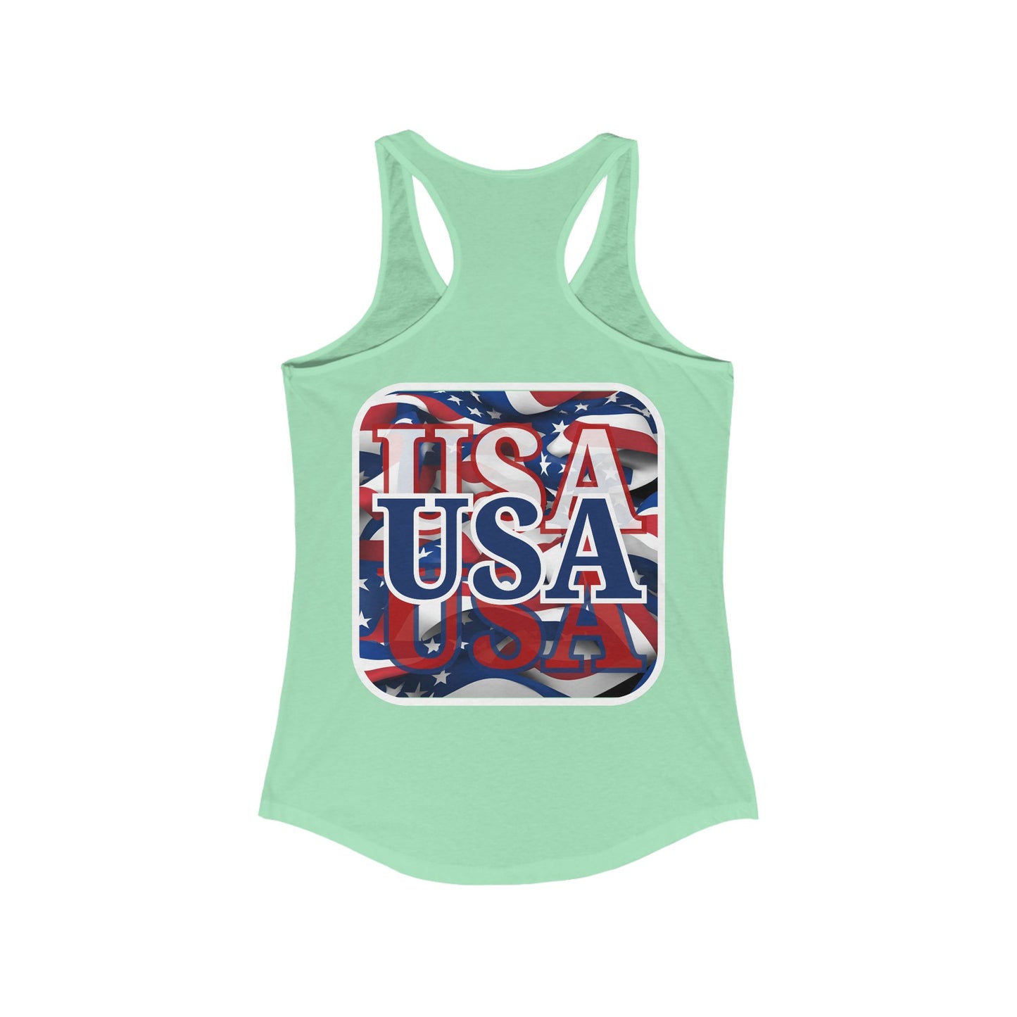 2-sided, Red White and BLUE USA Patriot Women's Racerback Tank Top by theGreenDragonTavern.shop
