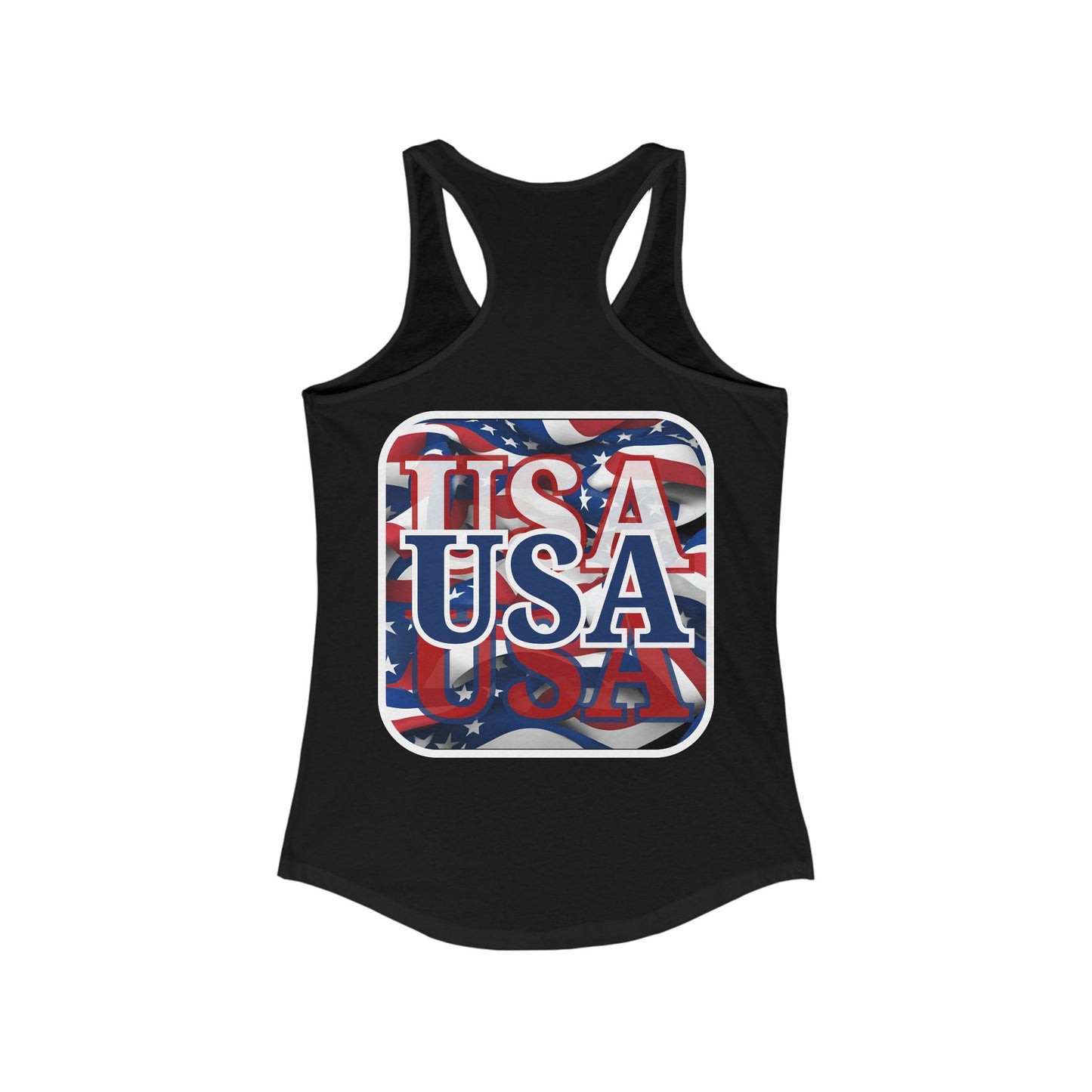 2-sided, Red White and BLUE USA Patriot Women's Racerback Tank Top by theGreenDragonTavern.shop
