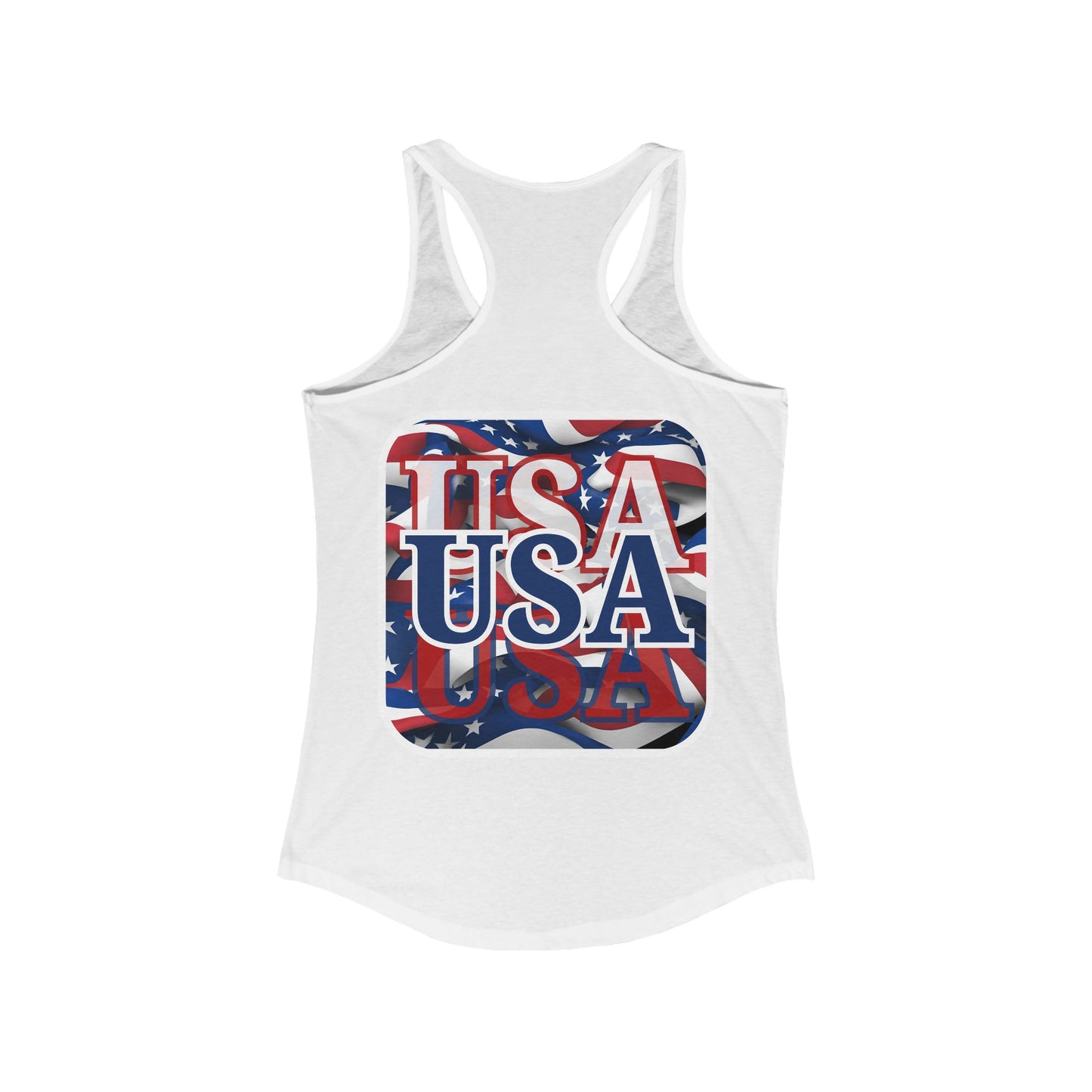 2-sided, Red White and BLUE USA Patriot Women's Racerback Tank Top by theGreenDragonTavern.shop