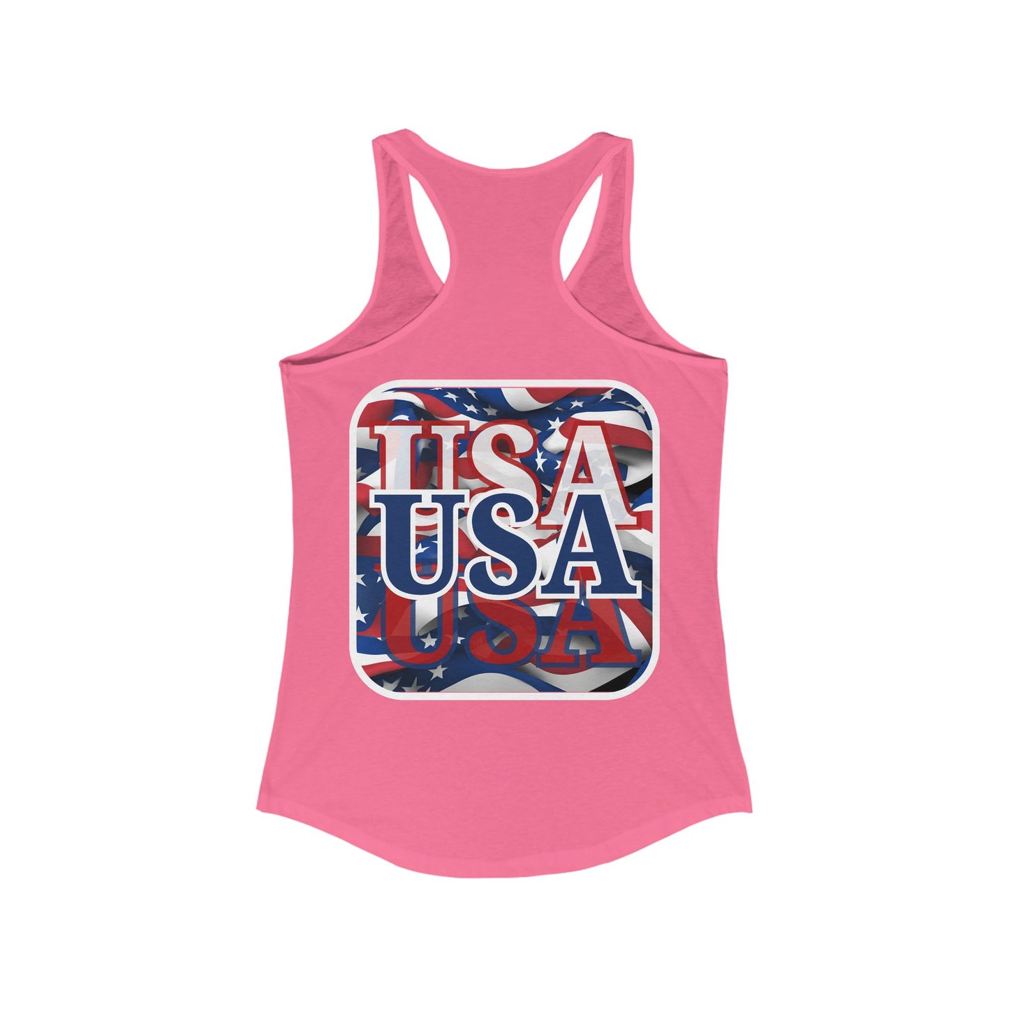 2-sided, Red White and BLUE USA Patriot Women's Racerback Tank Top by theGreenDragonTavern.shop