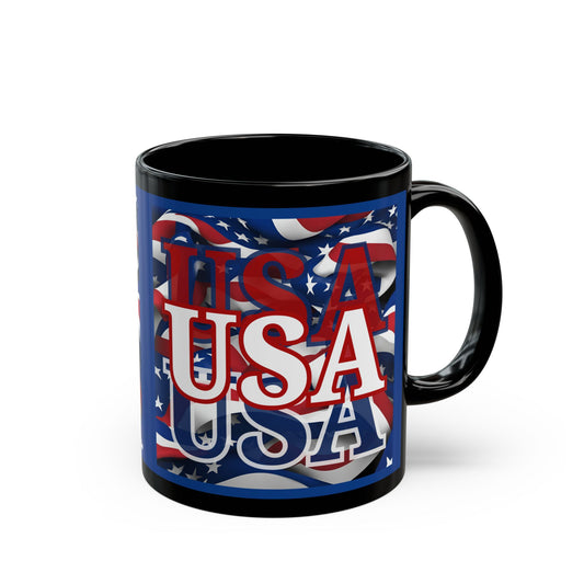 USA White font Center Patriot Blue Mug by theGreenDragonTavern.shop