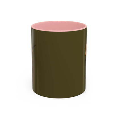 Hula Girl Packin' Heat Dark Green Accent Mug by theGreenDragonTavern.shop