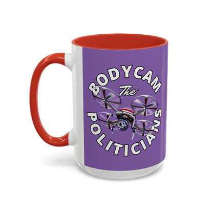 Bodycam the Politicians Drone Light Purple Accent Mug by theGreenDragonTavern.shop