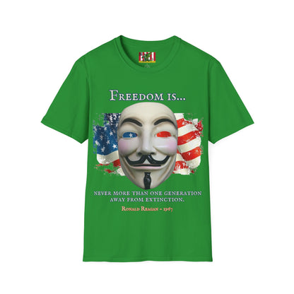 Ronald Reagan Freedom Vendetta Dark colors Unisex T-Shirt by theGreenDragonTavern.shop