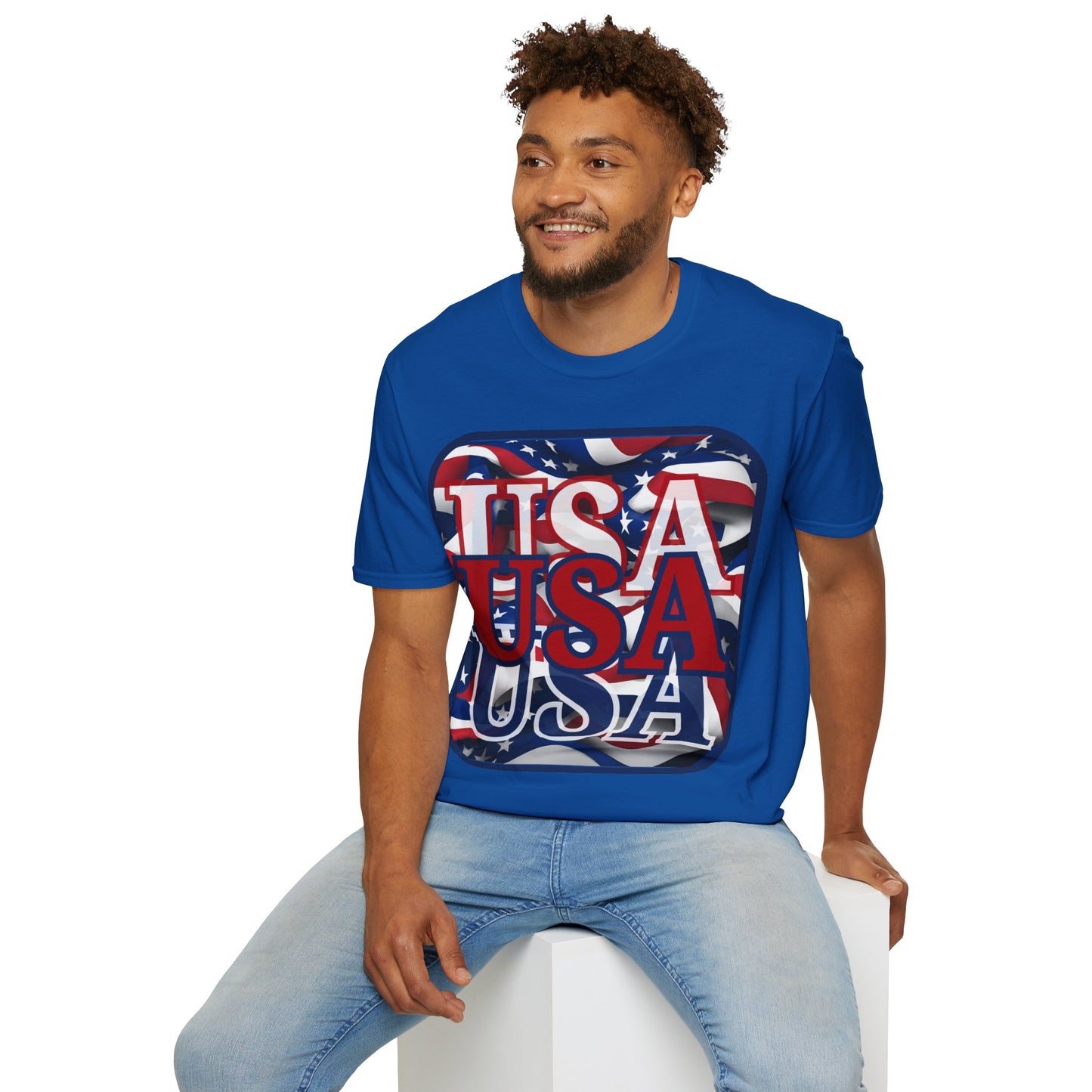 RED White and Blue USA Patriot Dark colors Unisex T-Shirt by theGreenDragonTavern.shop