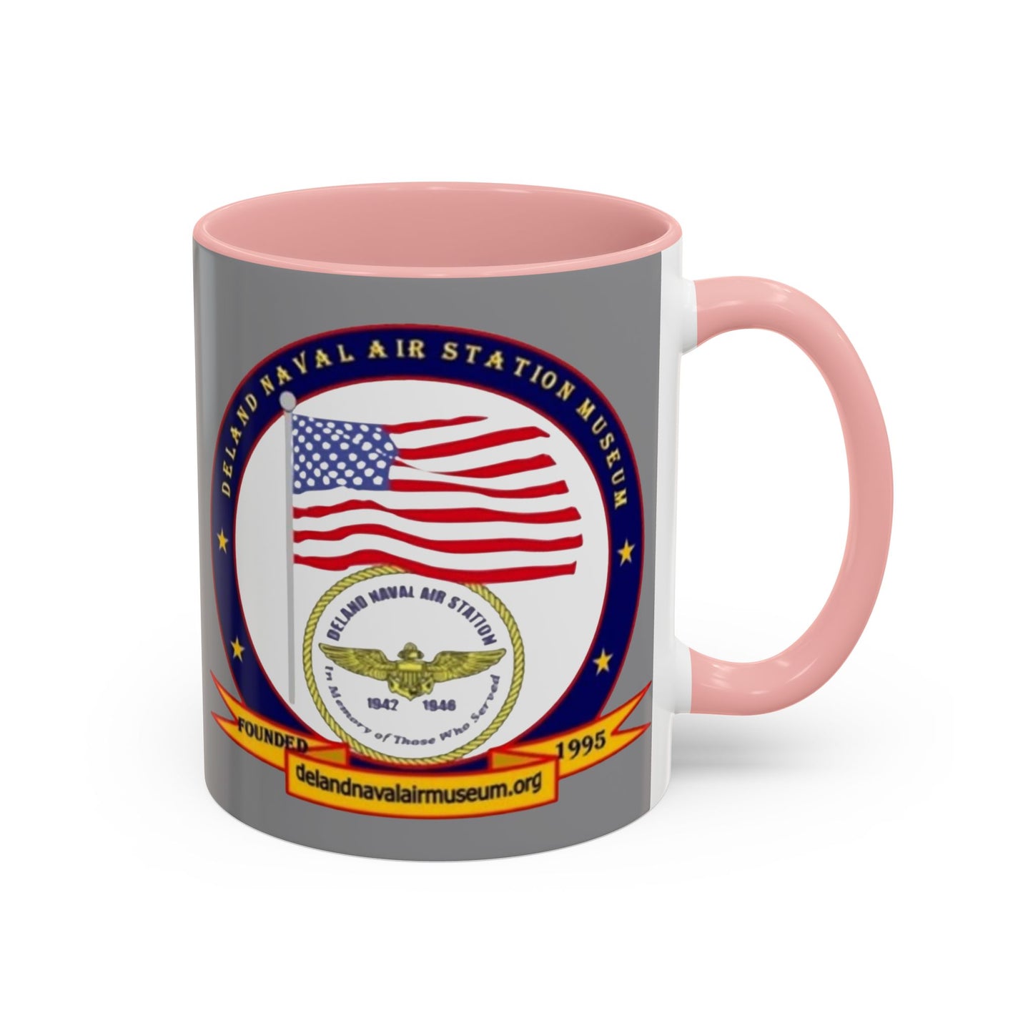 DeLand Naval Air Station Museum Grey Accent Mug by theGreenDragonTavern.shop