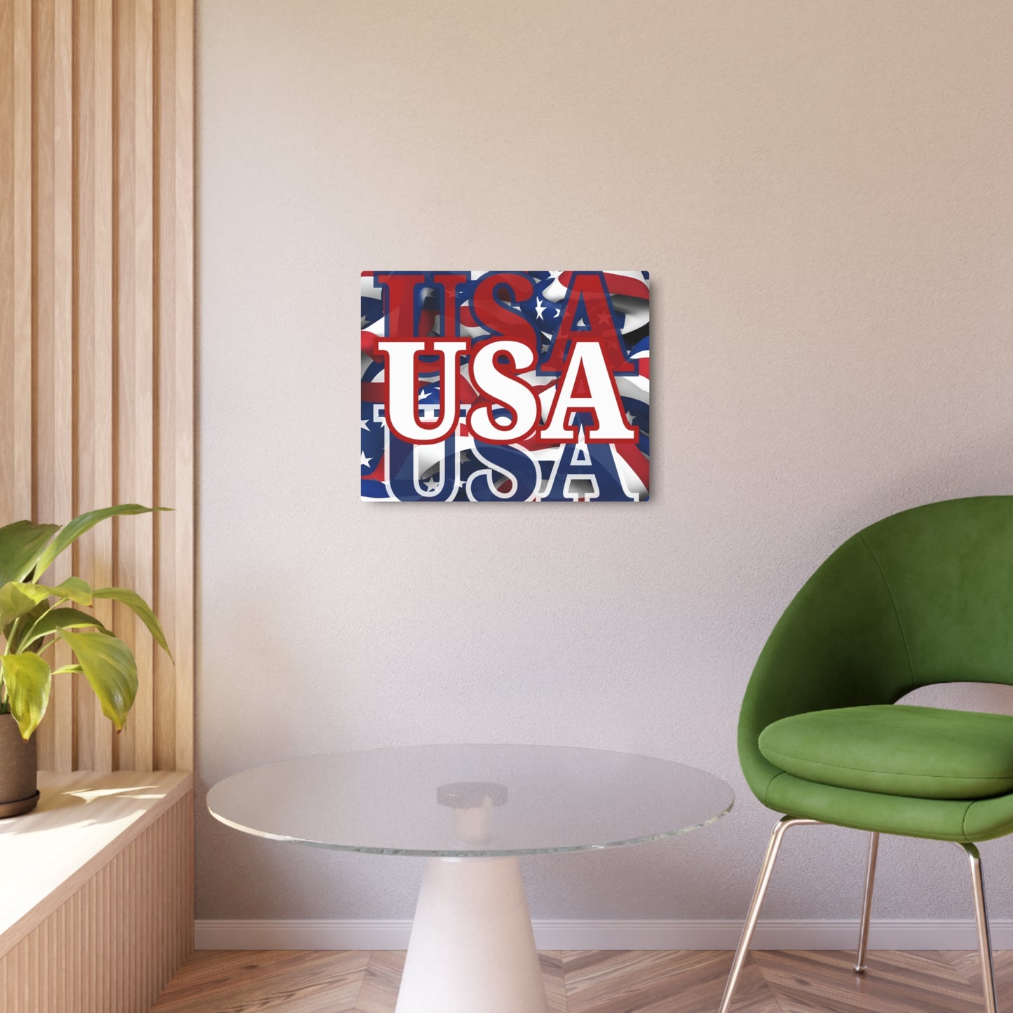 USA! USA! USA White Center Metal Art Sign by theGreenDragonTavern.shop