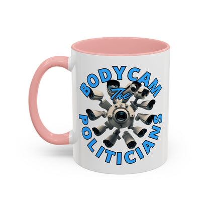 Bodycam the Politicians Cameras White Accent Mug by theGreenDragonTavern.shop