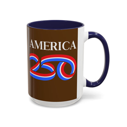 America 250 Brown Accent Mug by theGreenDragonTavern.shop